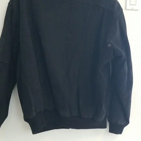 TIMBERLAND Vintage Weatherproof Suede Leather Bomber Black Large - Picture 9 of 12